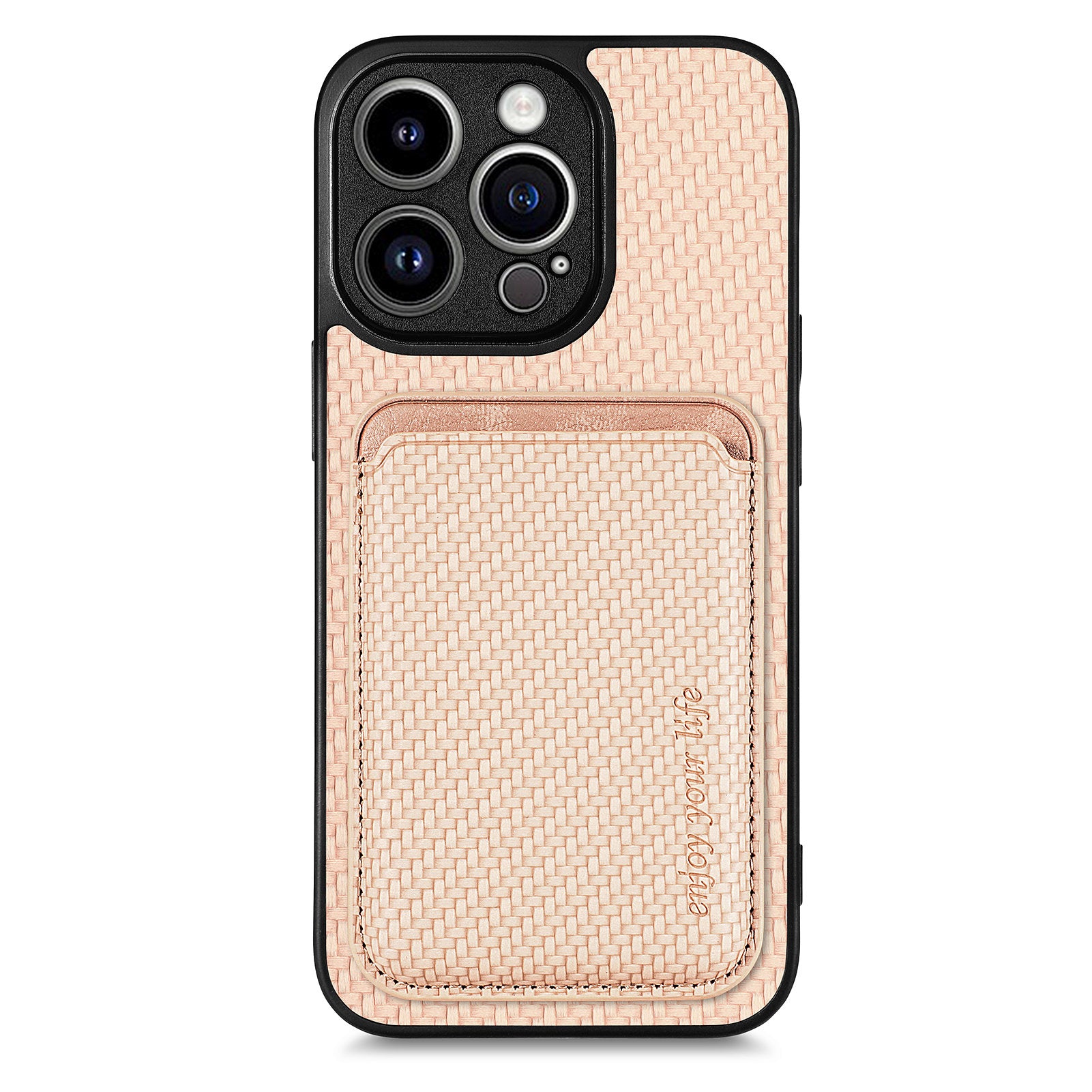 M2 For iPhone 13 Pro Case Carbon Fiber Texture PU+TPU Phone Cover with Magnetic Card Slot M2 For iPhone 13 Pro Case Carbon Fiber Texture PU+TPU Phone Cover with Magnetic Card Slot
